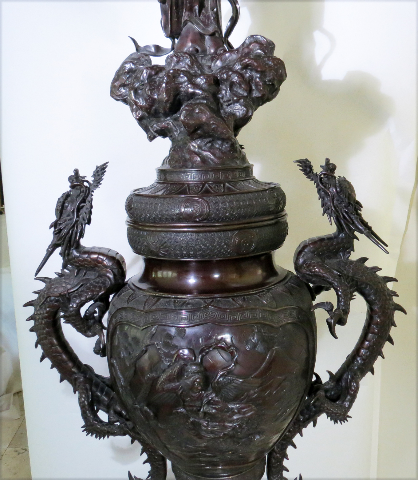 19th Century Huge Massive Bronze Incense Burner Modernism